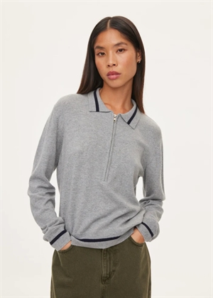 Vika ls zip polo Grey Mel. Oval Square 
